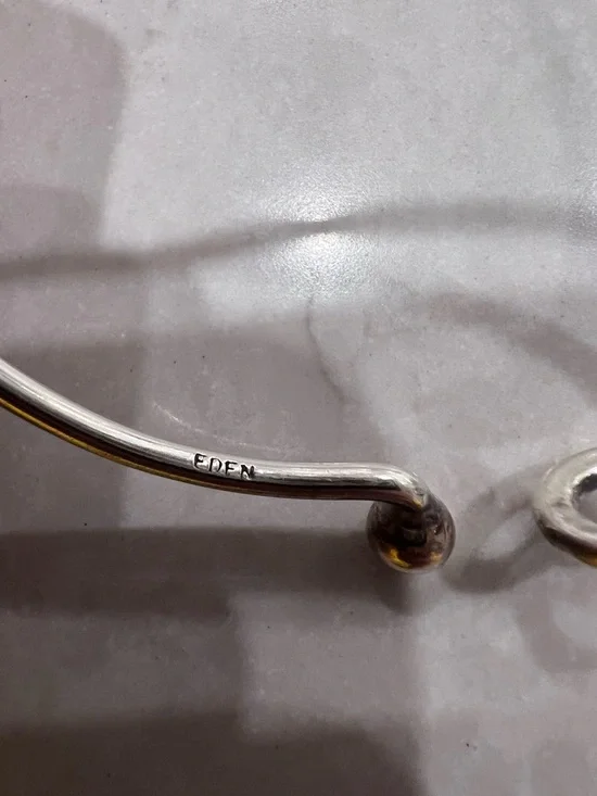 Eden Hand Arts two tone silver and 14k fish bracelet - Picture 9 of 14